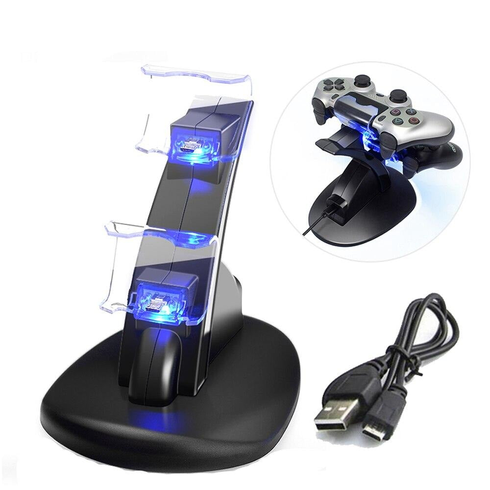 Controller Charger Dock LED Dual USB For PS4 Charging Stand Station Cradle For Sony Playstation 4 PS4 /Pro/Slim Controller